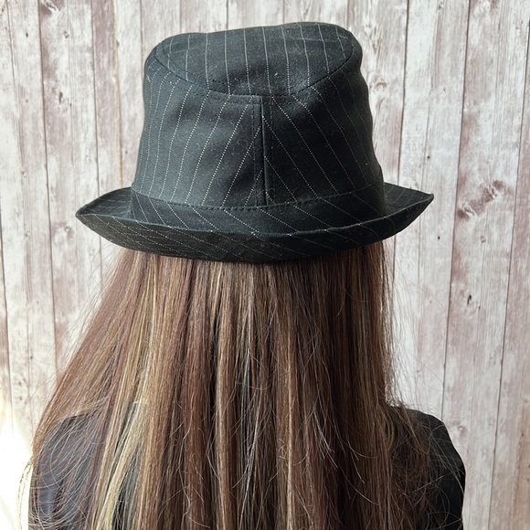 𝅺M. Julian Black Pin Striped Fedora - Picture 3 of 6